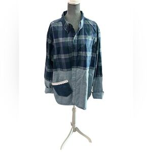 Women's Plaid Button Down Shirt with Pocket